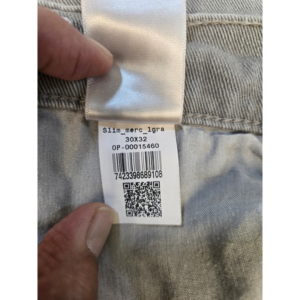 Mott & Bow Mercer Slim Fit Jeans Mens 30x32 Light Grey Stretch Denim Pants - Picture 5 of 16